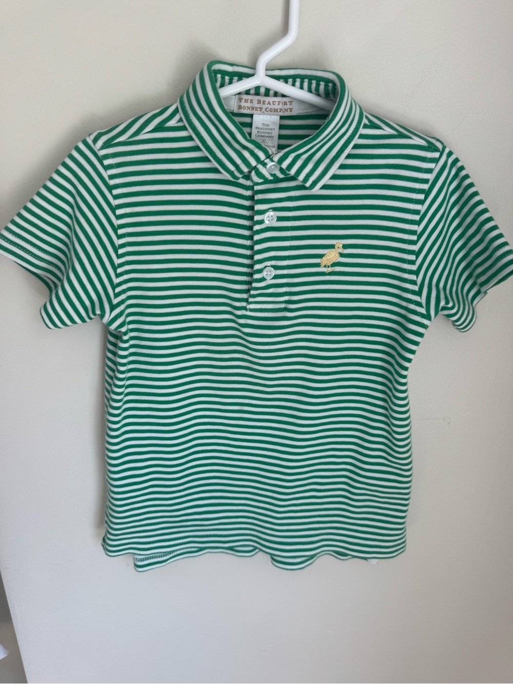 TBBC Boys Green Stripe Prim & Proper Polo Size 3T